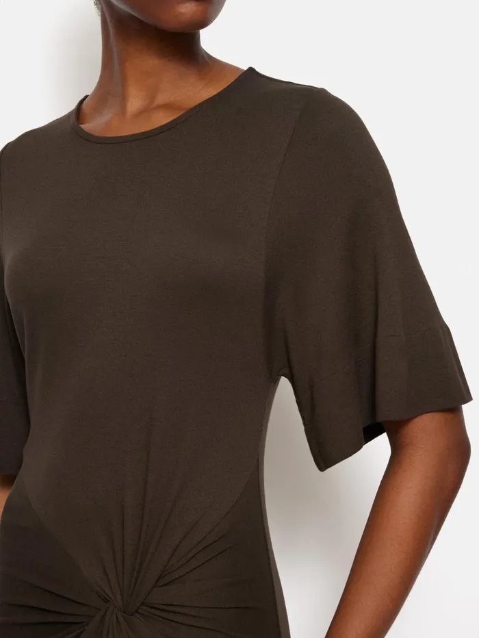 Jigsaw Twist Front Dress Brown Women Dresses and Jumpsuits