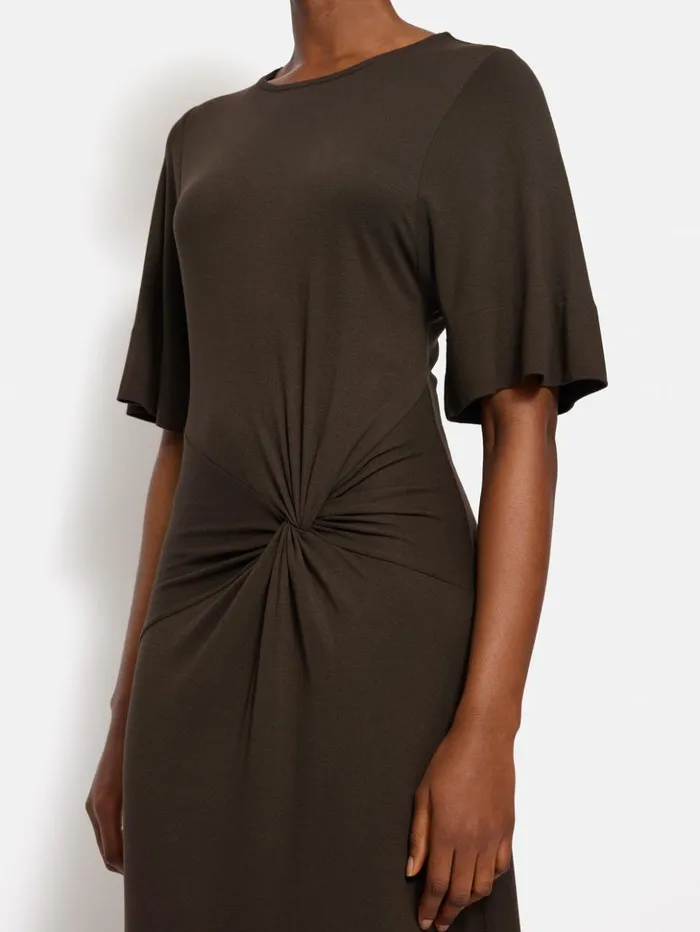Jigsaw Twist Front Dress Brown Women Dresses and Jumpsuits