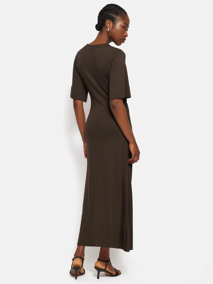Jigsaw Twist Front Dress Brown Women Dresses and Jumpsuits