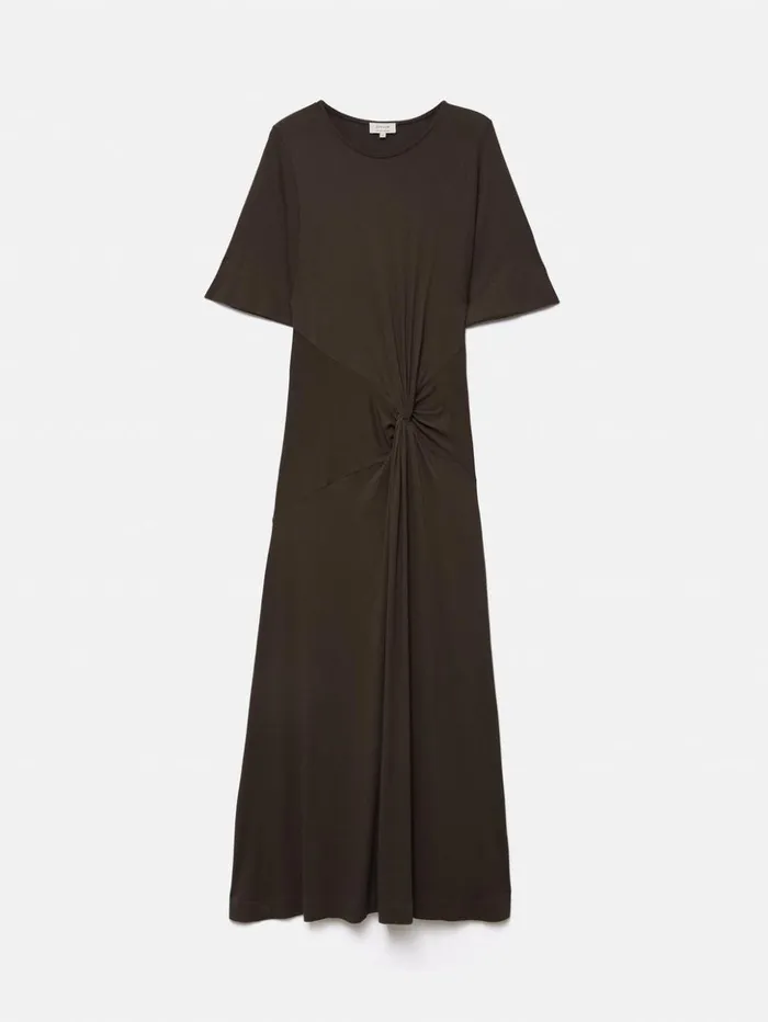 Jigsaw Twist Front Dress Brown Women Dresses and Jumpsuits