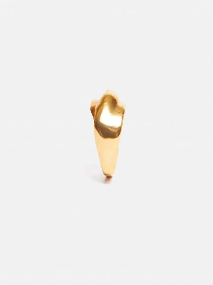 Jigsaw Twisted Metal Ring Gold Women Jewellery