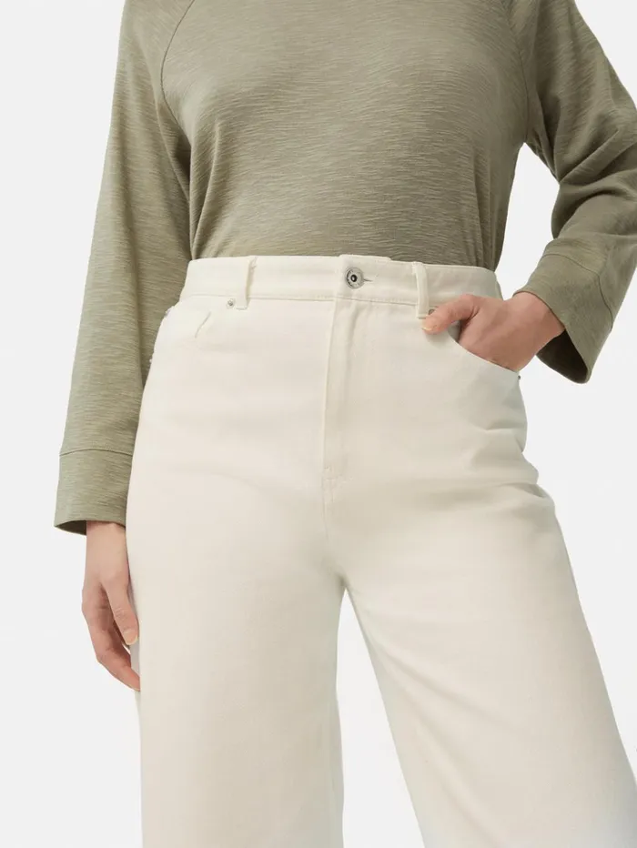 Jigsaw Tyne Wide Leg Cropped Jean Ecru Women Denim
