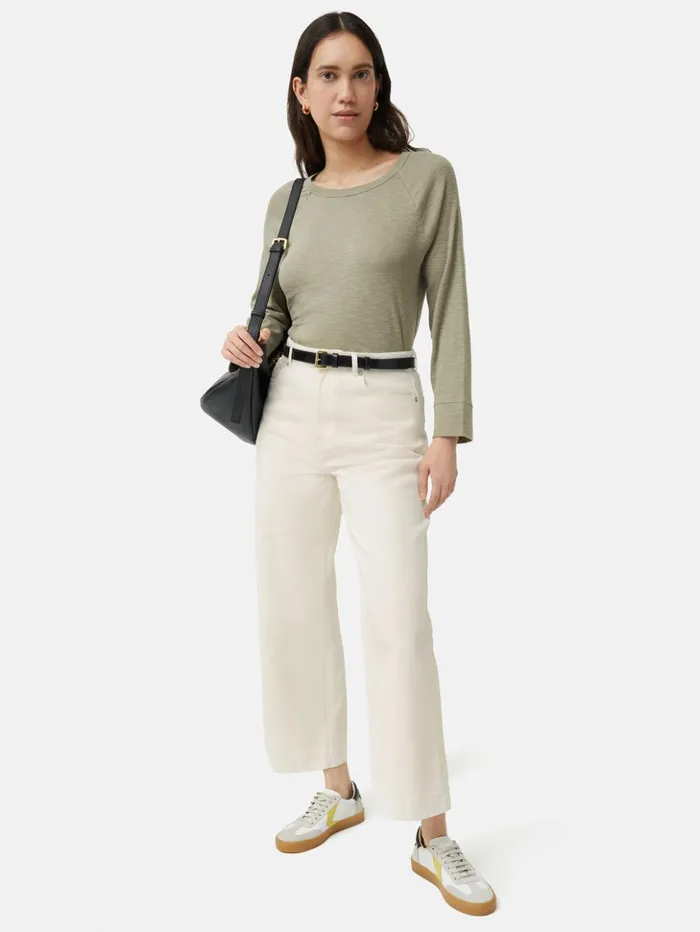 Jigsaw Tyne Wide Leg Cropped Jean Ecru Women Denim