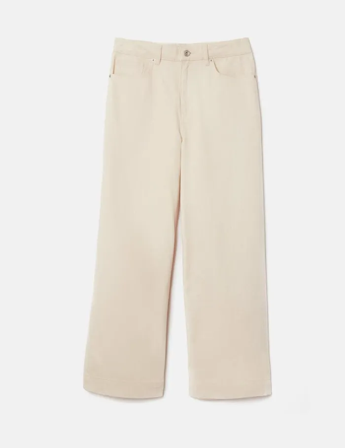 Jigsaw Tyne Wide Leg Cropped Jean Ecru Women Denim