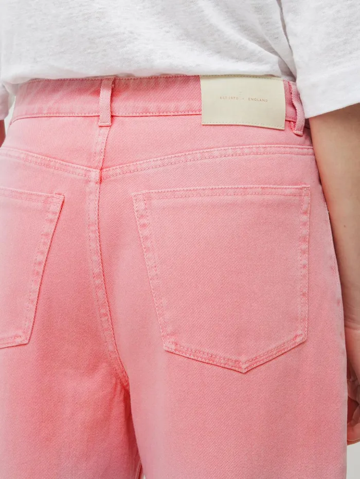 Jigsaw Tyne Wide Leg Cropped Jean Pink Women Trousers