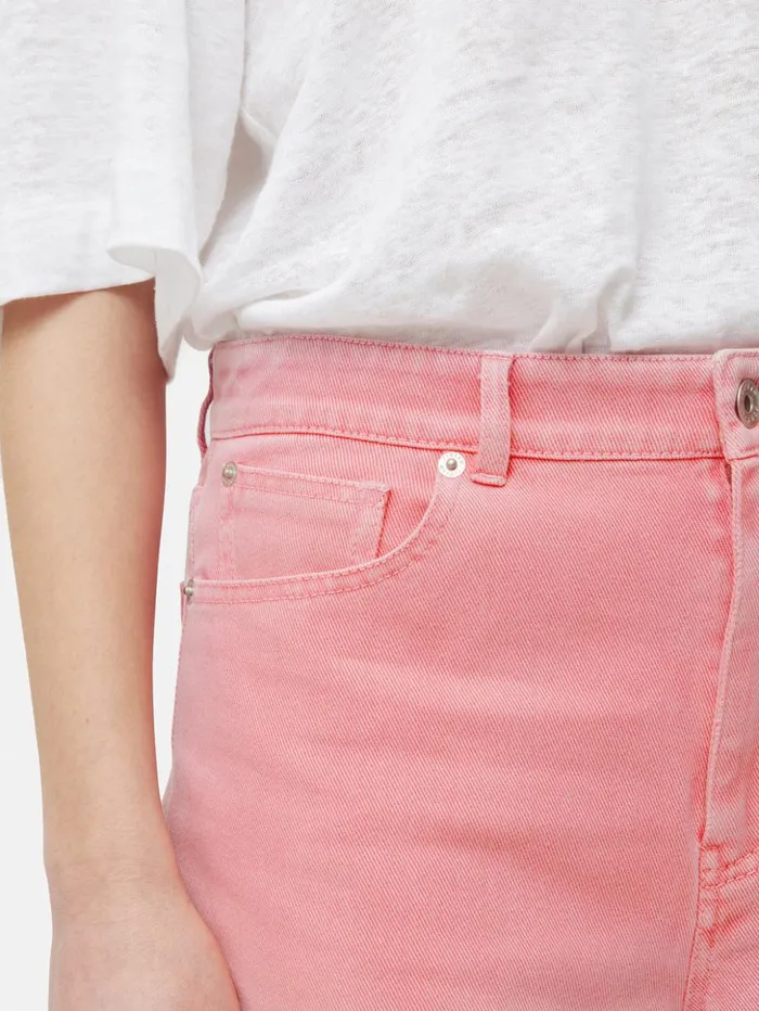 Jigsaw Tyne Wide Leg Cropped Jean Pink Women Trousers