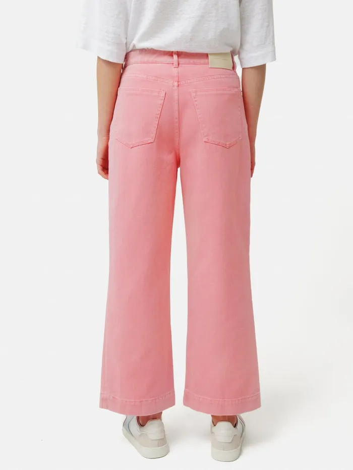 Jigsaw Tyne Wide Leg Cropped Jean Pink Women Trousers