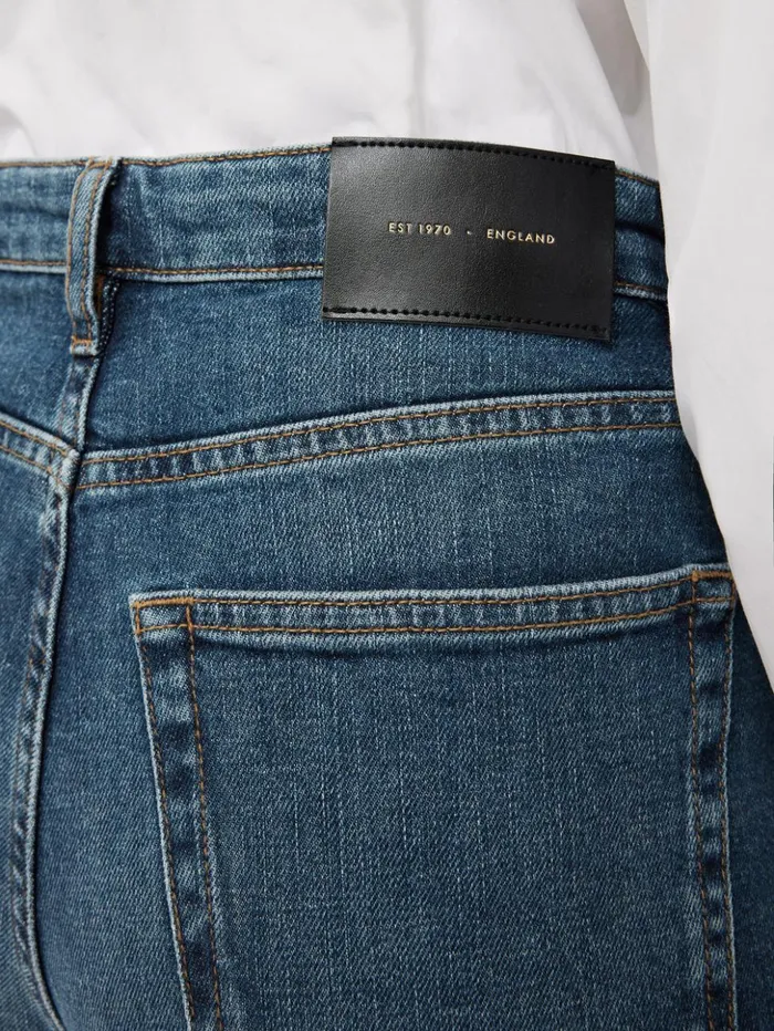 Jigsaw Tyne Wide Leg Cropped Jean Vintage Mid Blue Women Denim
