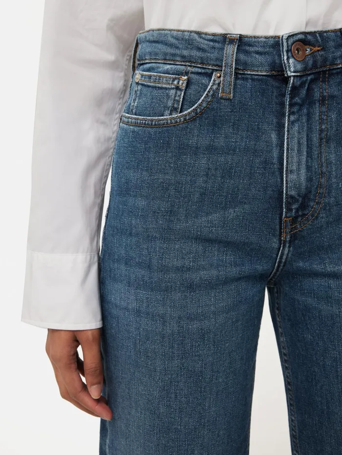 Jigsaw Tyne Wide Leg Cropped Jean Vintage Mid Blue Women Denim