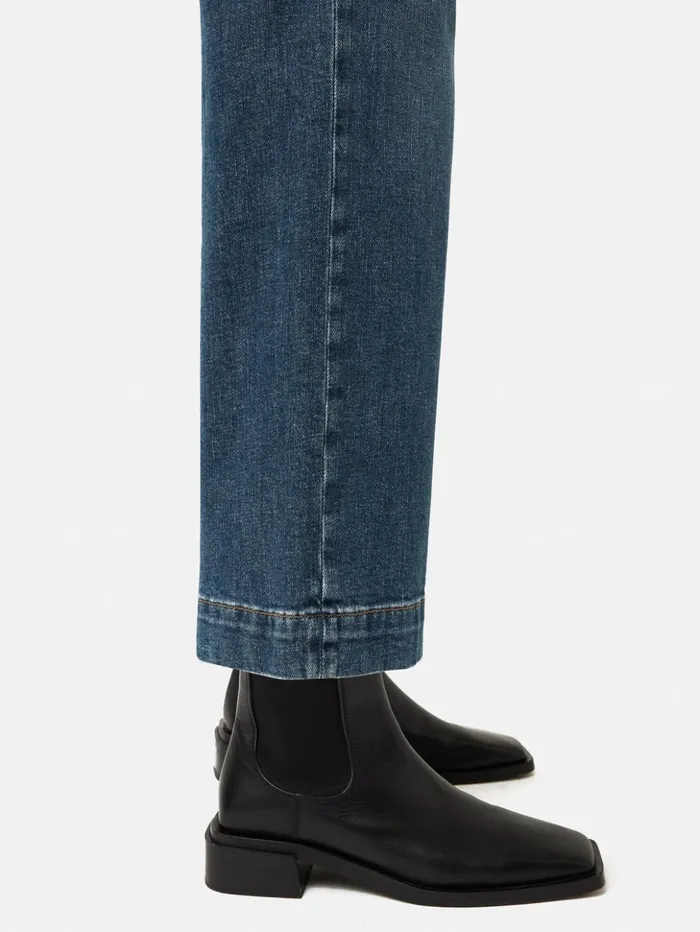 Jigsaw Tyne Wide Leg Cropped Jean Vintage Mid Blue Women Denim