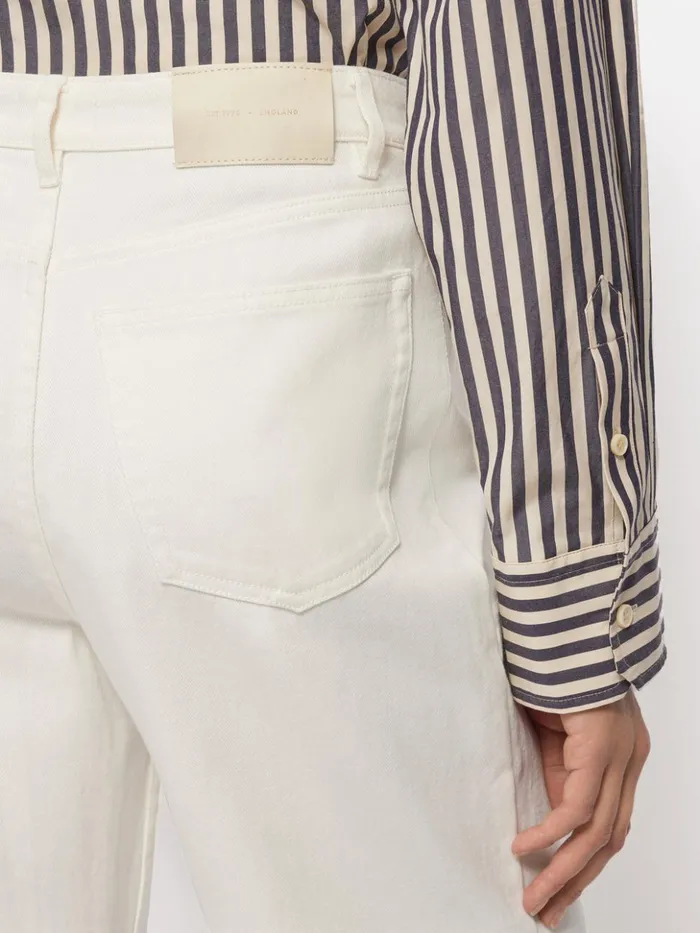 Jigsaw Tyne Wide Leg Cropped Jean White Women Trousers