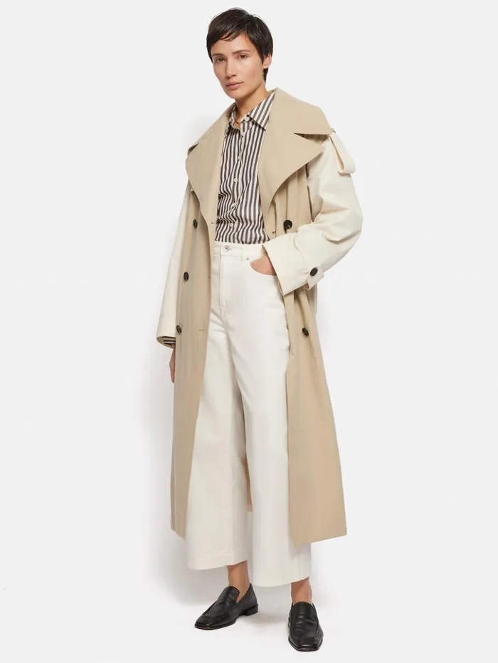 Jigsaw Tyne Wide Leg Cropped Jean White Women Trousers