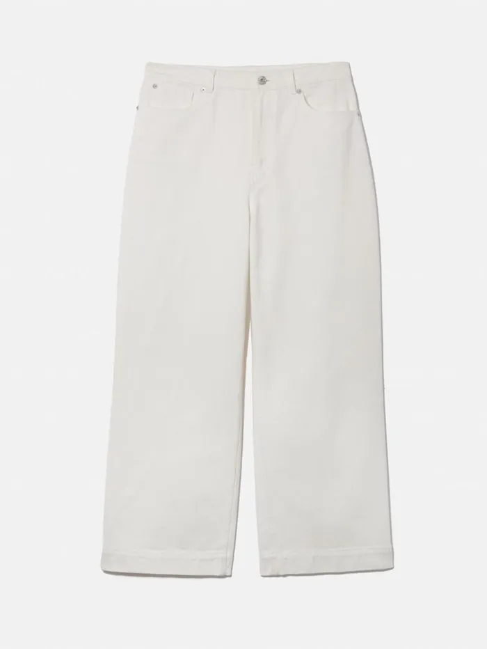 Jigsaw Tyne Wide Leg Cropped Jean White Women Trousers