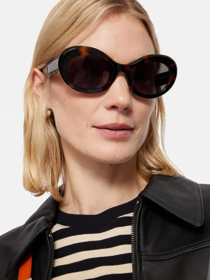 Jigsaw Upton Oval Sunglasses Tortoiseshell Women Sunglasses