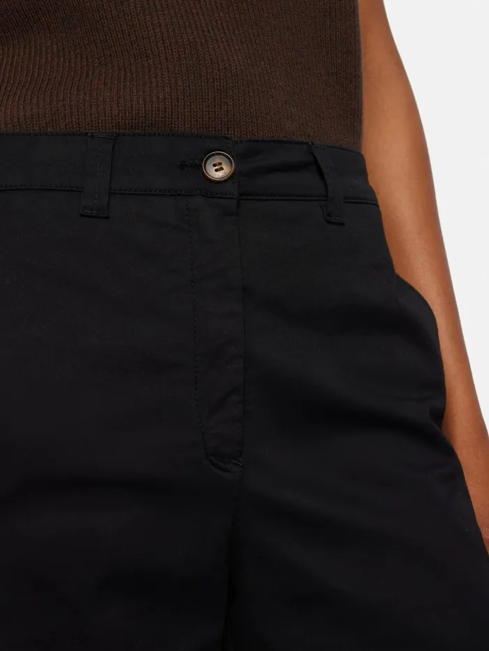 Jigsaw Washed Chino Short Black Women Shorts