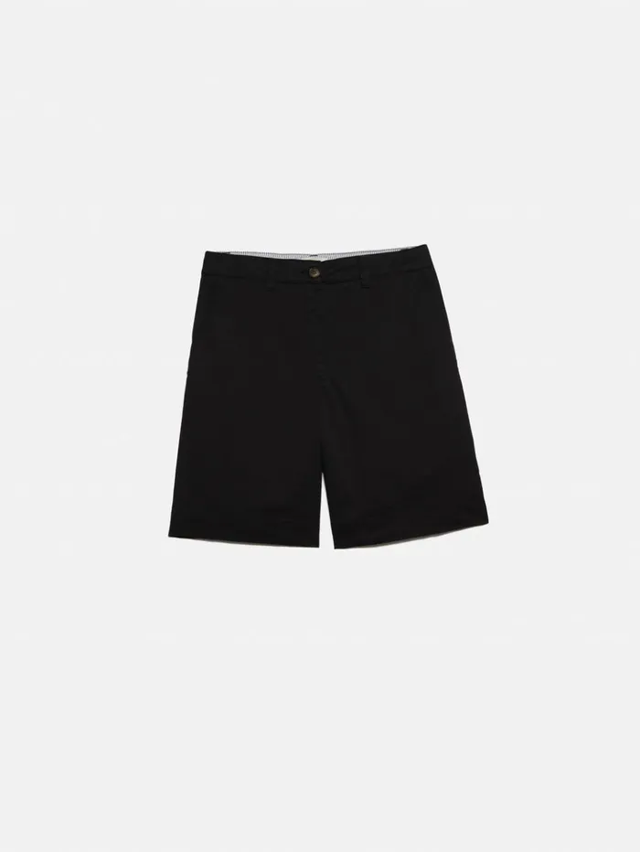 Jigsaw Washed Chino Short Black Women Shorts