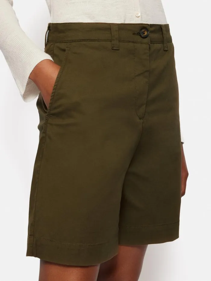Jigsaw Washed Chino Short Khaki Women Shorts