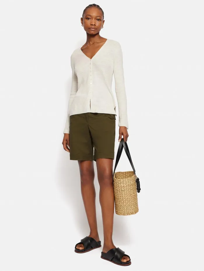 Jigsaw Washed Chino Short Khaki Women Shorts