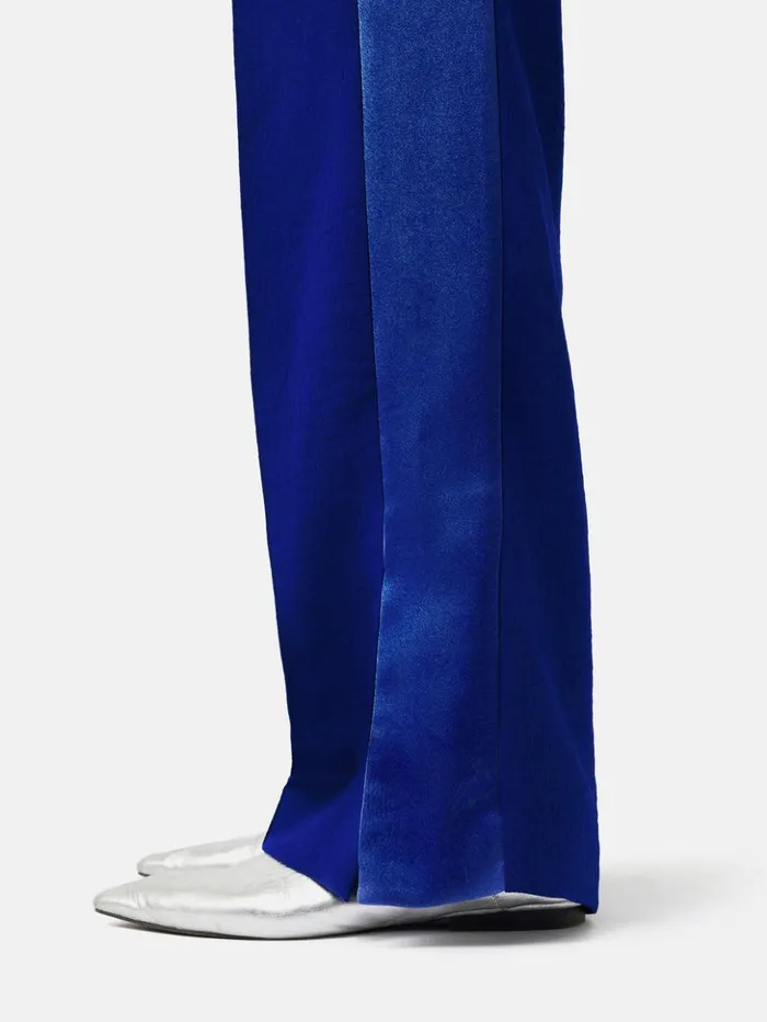 Jigsaw Wide Leg Tuxedo Trouser Blue Women Trousers