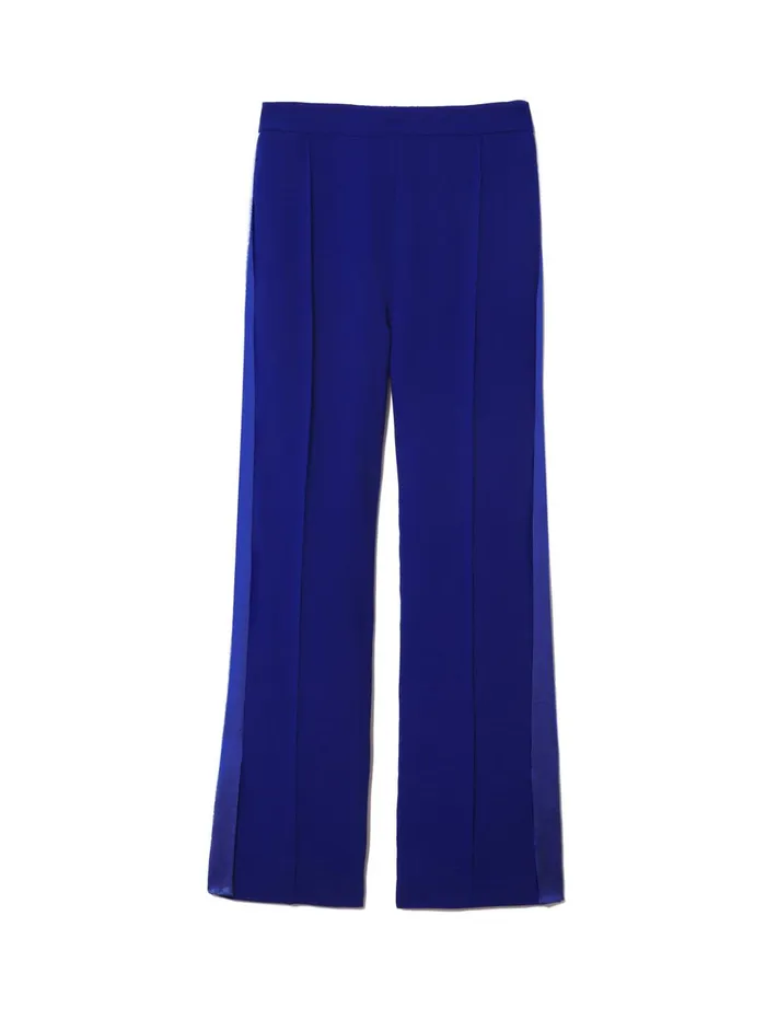Jigsaw Wide Leg Tuxedo Trouser Blue Women Trousers
