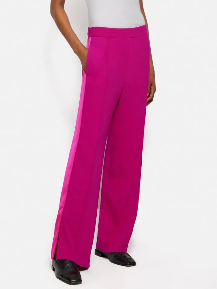 Jigsaw Wide Leg Tuxedo Trouser Pink Women Trousers