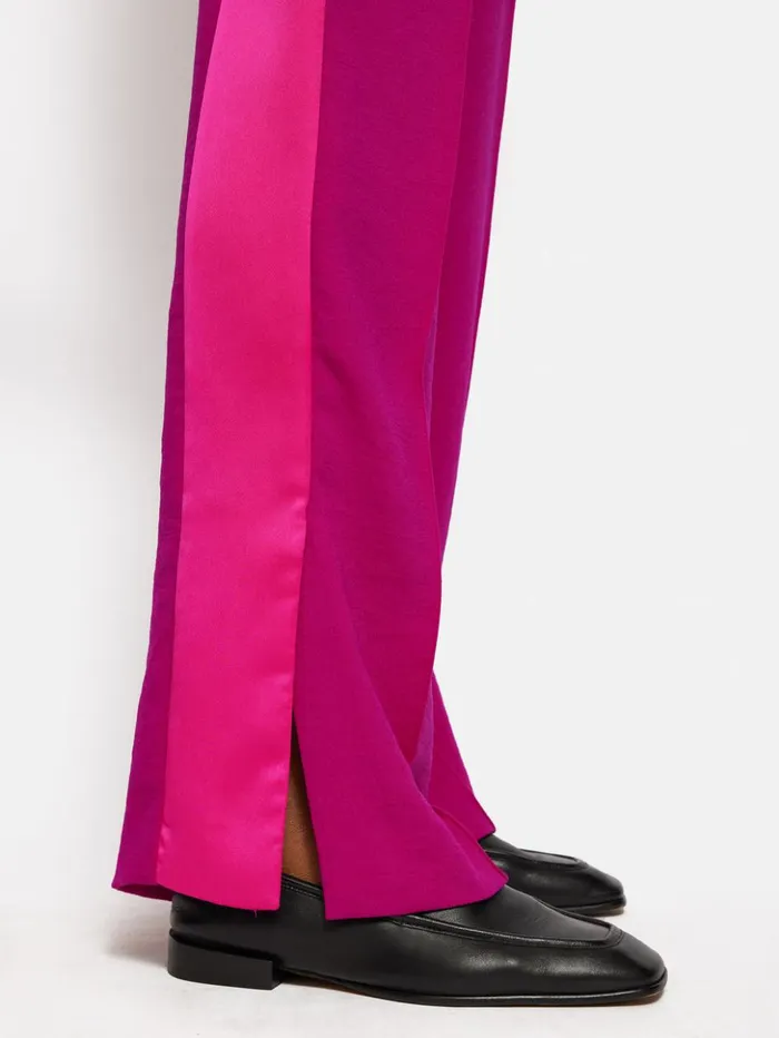 Jigsaw Wide Leg Tuxedo Trouser Pink Women Trousers