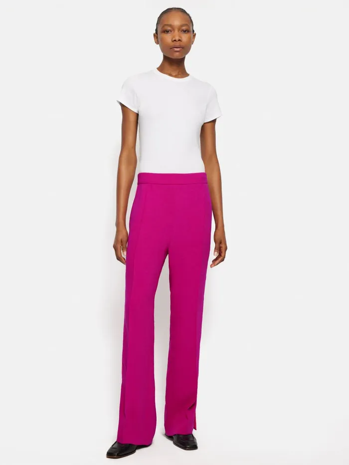 Jigsaw Wide Leg Tuxedo Trouser Pink Women Trousers