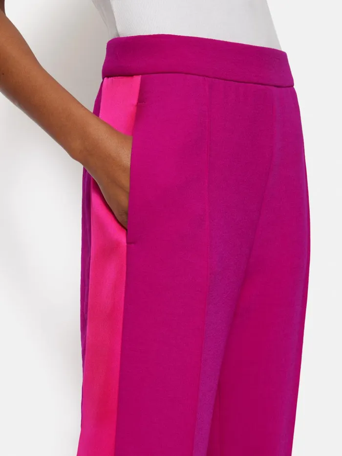 Jigsaw Wide Leg Tuxedo Trouser Pink Women Trousers