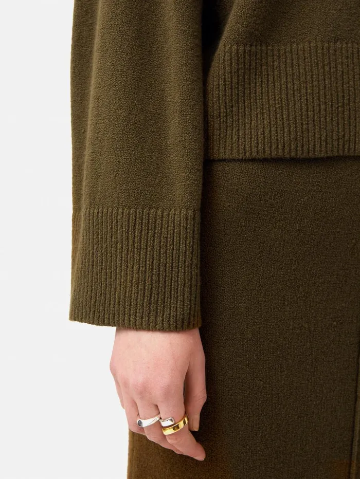 Jigsaw Wide Sleeve Jumper Khaki Women Knitwear and Cashmere