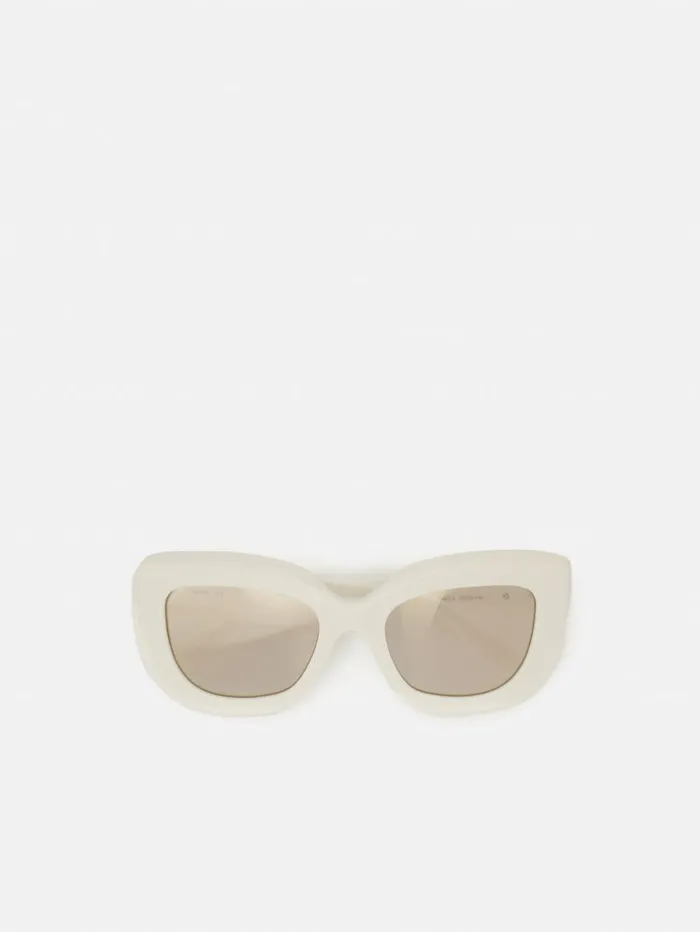 Jigsaw Woodley Square Cats Eye Sunglasses White Women Sunglasses