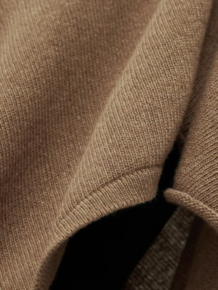 Jigsaw Wool Cashmere Blend Drape Poncho Camel Women Ponchos and Scarves