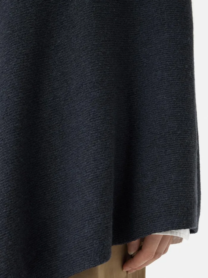 Jigsaw Wool Cashmere Blend Drape Poncho Slate Women Ponchos and Scarves