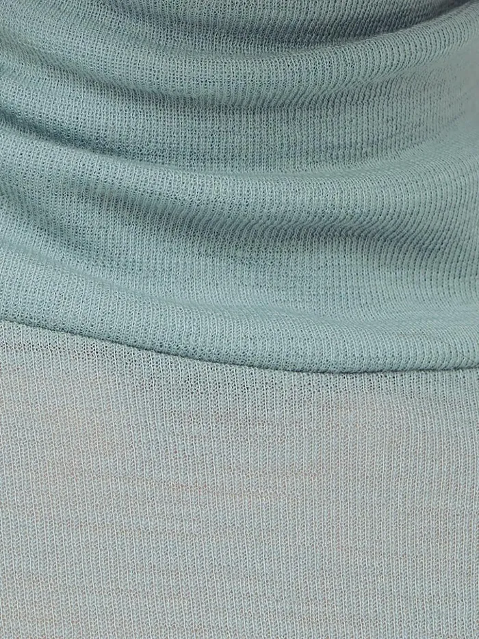 Jigsaw Wool Jersey Polo Neck Top Blue Women Shirts and Tops