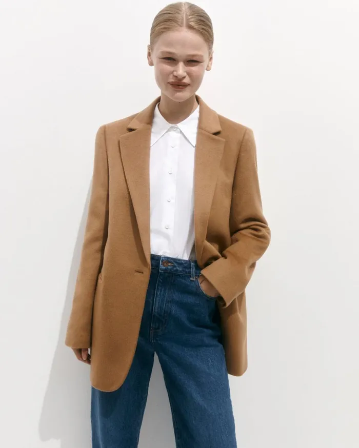 Jigsaw Wool Langford Tailored Coat Camel Women Coats and Jackets
