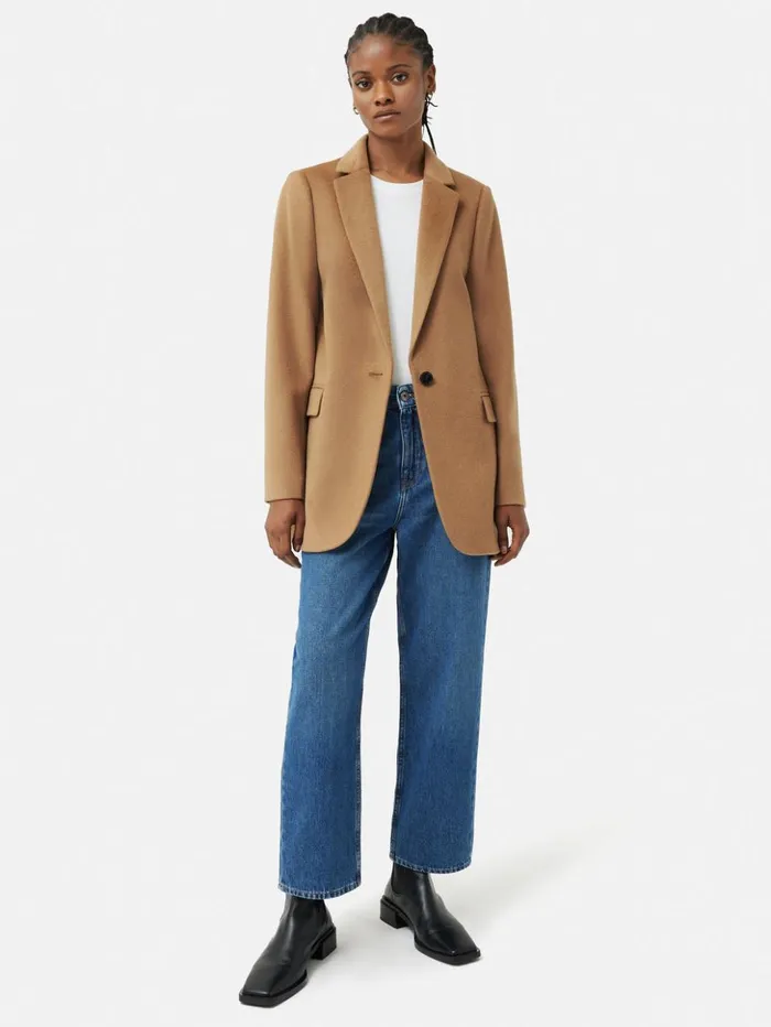 Jigsaw Wool Langford Tailored Coat Camel Women Coats and Jackets