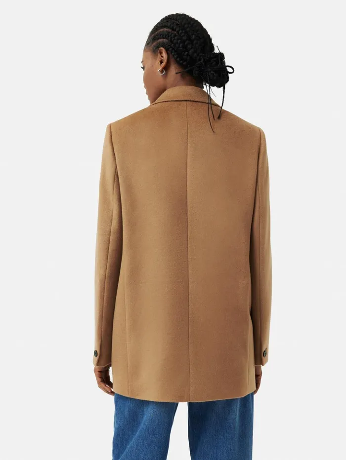 Jigsaw Wool Langford Tailored Coat Camel Women Coats and Jackets