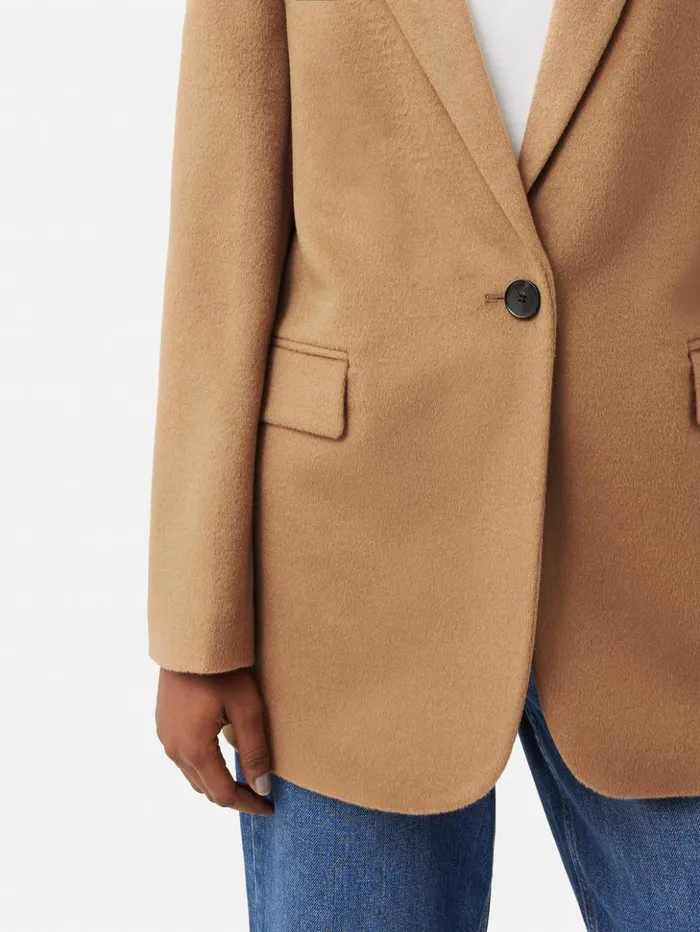 Jigsaw Wool Langford Tailored Coat Camel Women Coats and Jackets