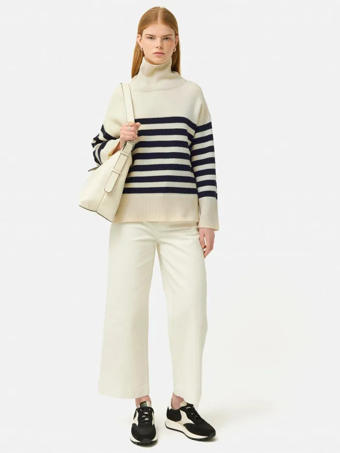 Jigsaw Wool Mariniere Jumper Navy Women Knitwear and Cashmere