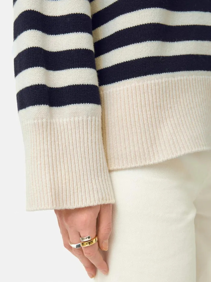 Jigsaw Wool Mariniere Jumper Navy Women Knitwear and Cashmere