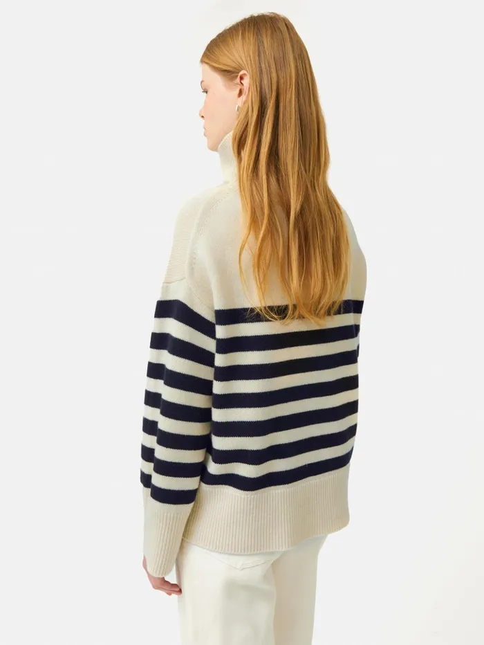 Jigsaw Wool Mariniere Jumper Navy Women Knitwear and Cashmere