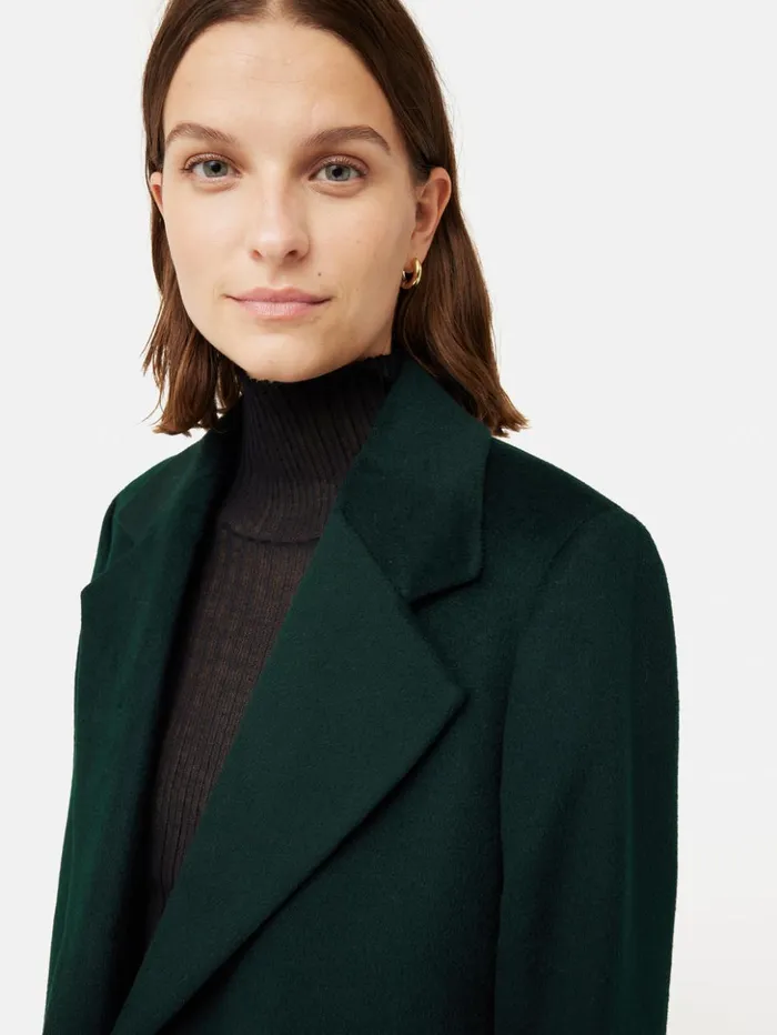 Jigsaw Wool Maxi City Coat Green Women Coats and Jackets