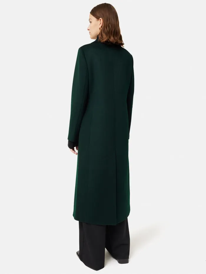 Jigsaw Wool Maxi City Coat Green Women Coats and Jackets