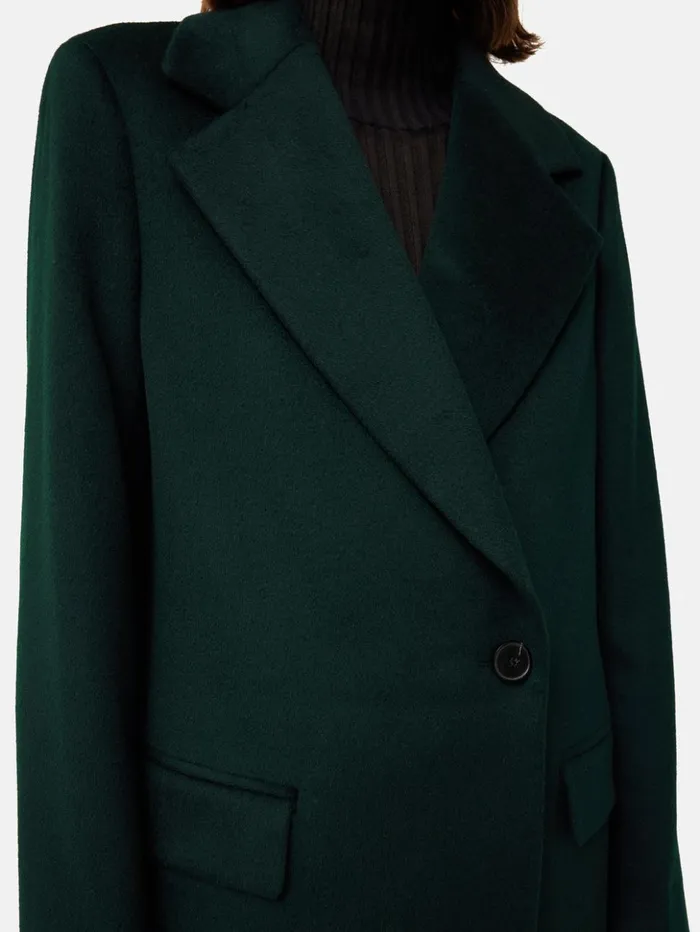 Jigsaw Wool Maxi City Coat Green Women Coats and Jackets
