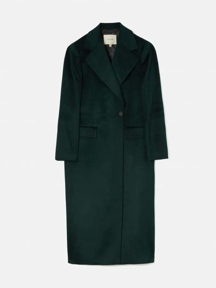 Jigsaw Wool Maxi City Coat Green Women Coats and Jackets