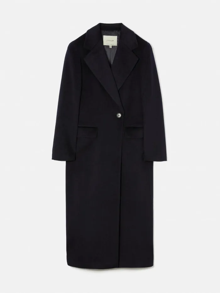 Jigsaw Wool Maxi City Coat Navy Women Coats and Jackets