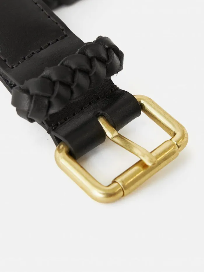 Jigsaw Woven Leather Belt Black Women Wallets and Card Holders