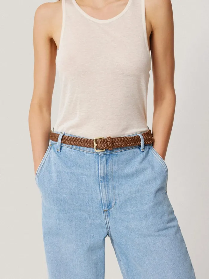 Jigsaw Woven Leather Belt Tan Women Wallets and Card Holders