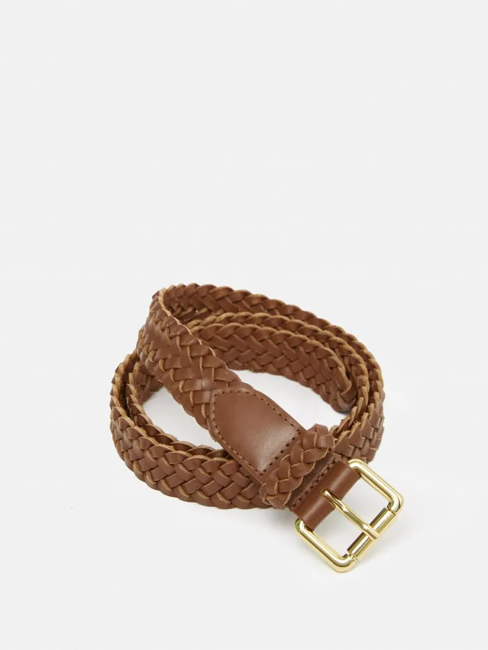 Jigsaw Woven Leather Belt Tan Women Wallets and Card Holders