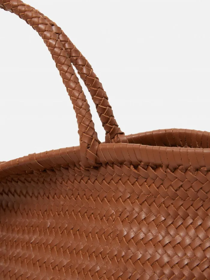 Jigsaw Woven Leather Tote Bag Tan Women Bags