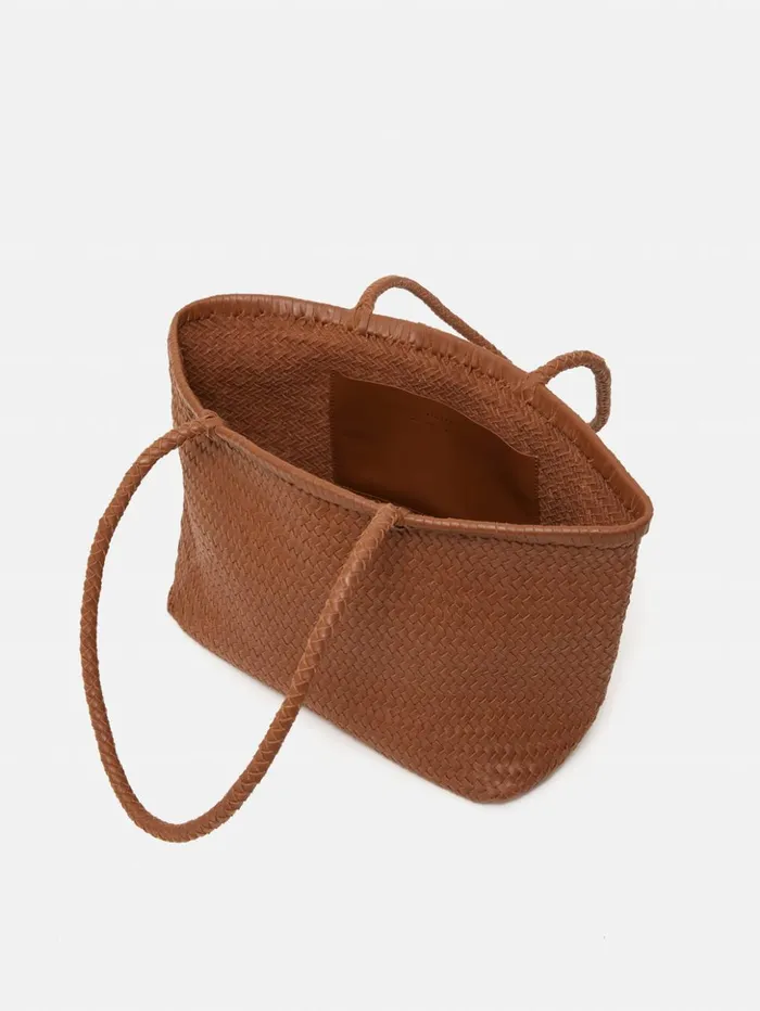Jigsaw Woven Leather Tote Bag Tan Women Bags